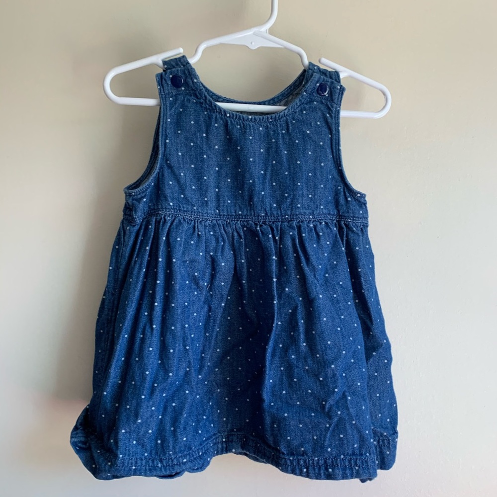 Baby Gap Polka Dot Chambray Jumper Dress